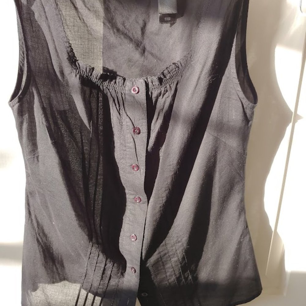 DKNY Jeans- Sleeveless Black peasant blouse